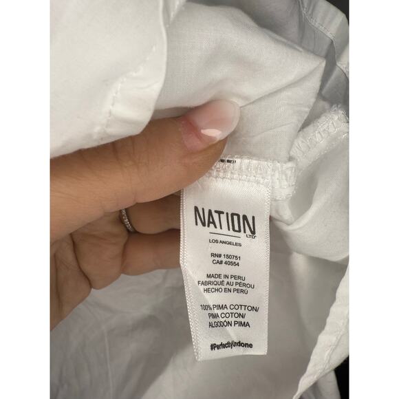 Nation LTD Tallulah Bold Shoulder Button Down Blouse Size L - Picture 3 of 4